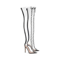 Stiletto pointed transparent PVC over the knee boots sexy winter boot for women fall boot